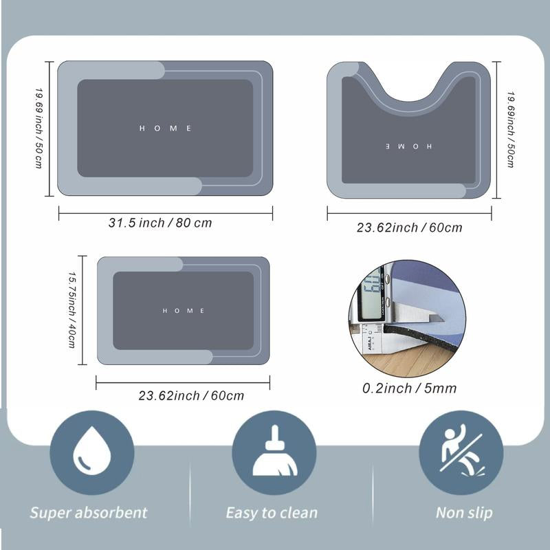 Minimalist Bathroom Diatom Mud Mat – Quick-Dry Non-Slip Absorbent Floor Mat