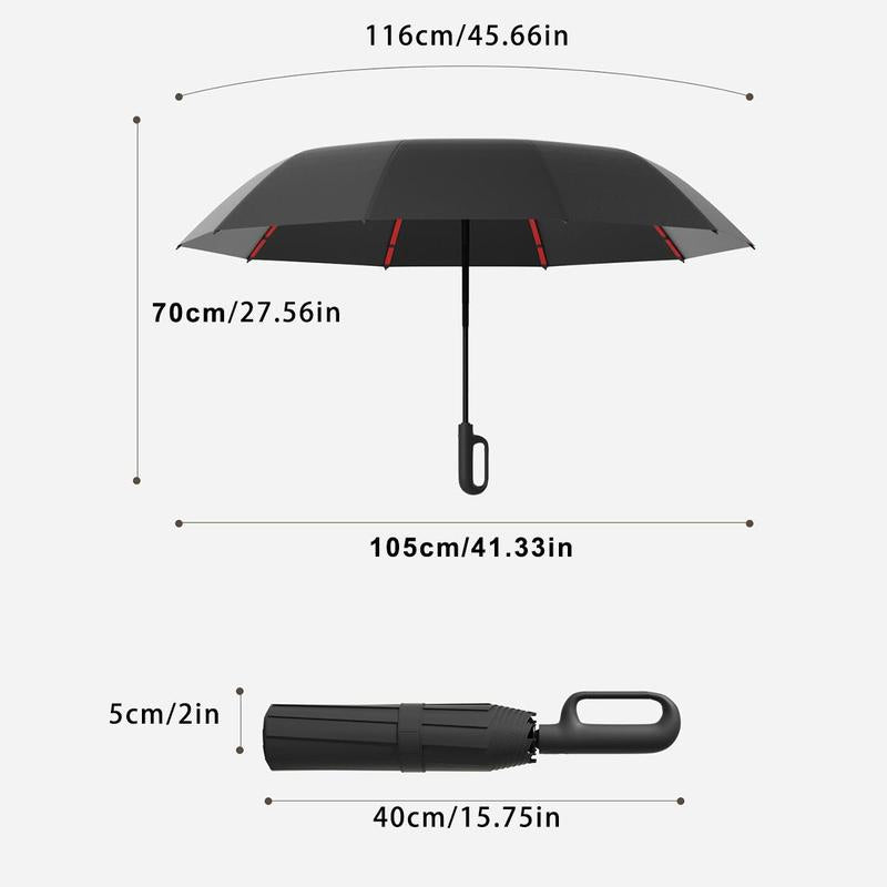 Foldable Loop Sun and Rain Umbrella – Reinforced Wind-Resistant Canopy with Carrying Ring
