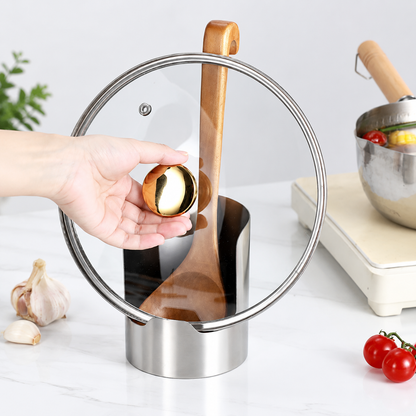 Stainless Steel Kitchen Utensil Holder Rack, Spoon Spatula and Pot Lid Organizer