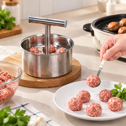 Stainless Steel Meatball Maker with 6-Hole and 12-Hole Options
