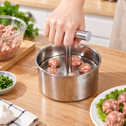 Stainless Steel Meatball Maker with 6-Hole and 12-Hole Options