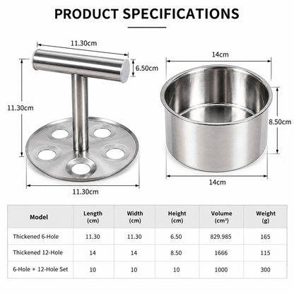 Stainless Steel Meatball Maker with 6-Hole and 12-Hole Options