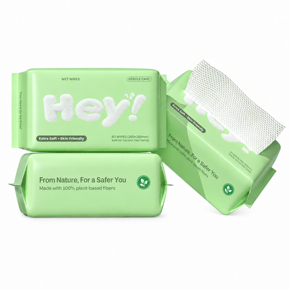 Disposable Facial Towel – Pull-Out Design, Wet &amp; Dry Dual Use, 60 Sheets × 3 Packs, 20×15 cm