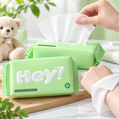 Disposable Facial Towel – Pull-Out Design, Wet &amp; Dry Dual Use, 60 Sheets × 3 Packs, 20×15 cm