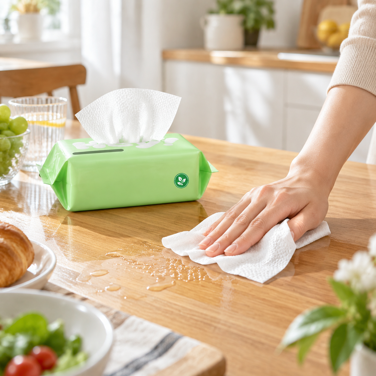 Disposable Facial Towel – Pull-Out Design, Wet &amp; Dry Dual Use, 60 Sheets × 3 Packs, 20×15 cm