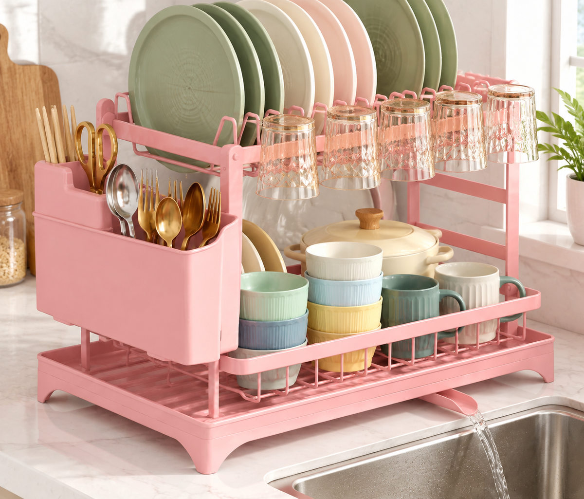 Double Layer Kitchen Storage Rack