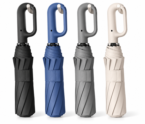 Foldable Loop Sun and Rain Umbrella – Reinforced Wind-Resistant Canopy with Carrying Ring