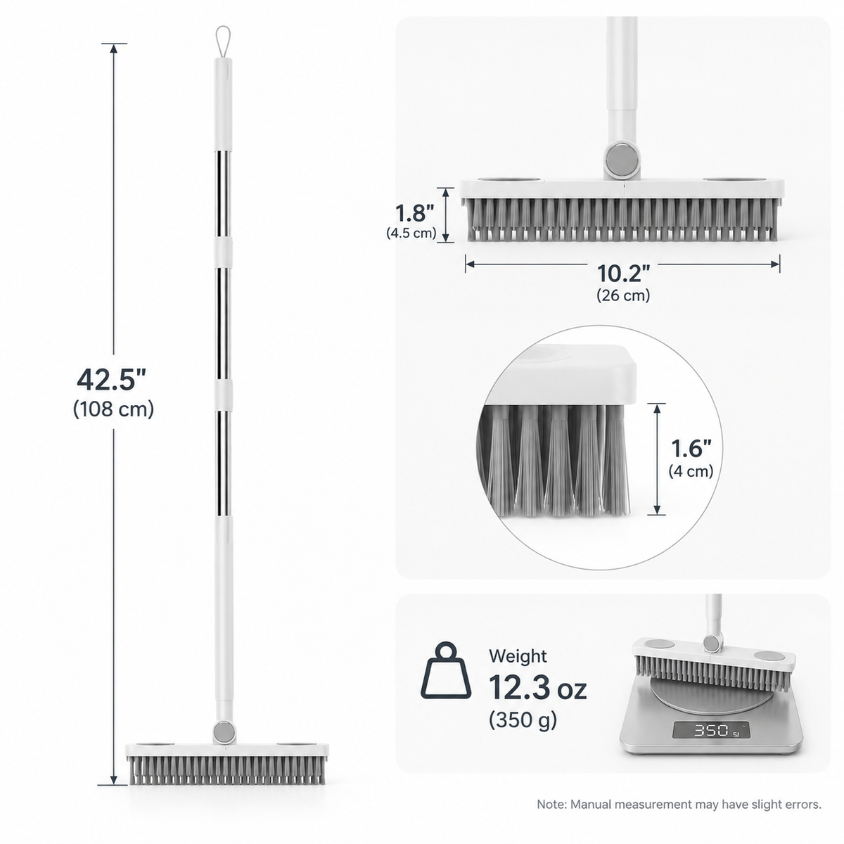 26CM Extended V-Shaped Floor Cleaning Brush – Gap Cleaning &amp; Squeegee Design