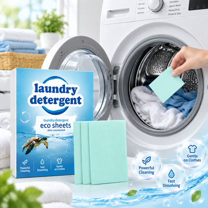 Laundry Cleaning Sheets for Daily Stain Removal – Mild Fresh Scent, 30 Sheets / 60 Sheets Options