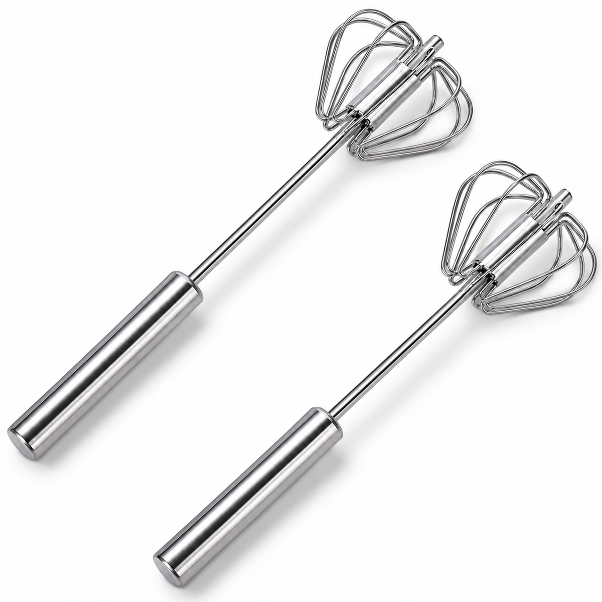 Semi-Automatic Stainless Steel Handheld Whisk for Eggs, Cream, and Baking