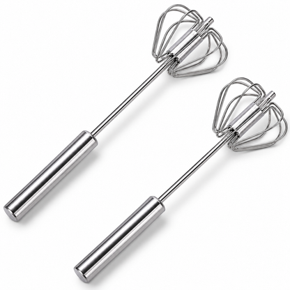 Semi-Automatic Stainless Steel Handheld Whisk for Eggs, Cream, and Baking