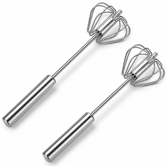 Semi-Automatic Stainless Steel Handheld Whisk for Eggs, Cream, and Baking