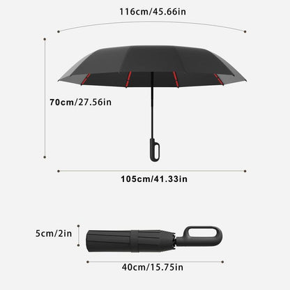 Foldable Loop Sun and Rain Umbrella – Reinforced Wind-Resistant Canopy with Carrying Ring